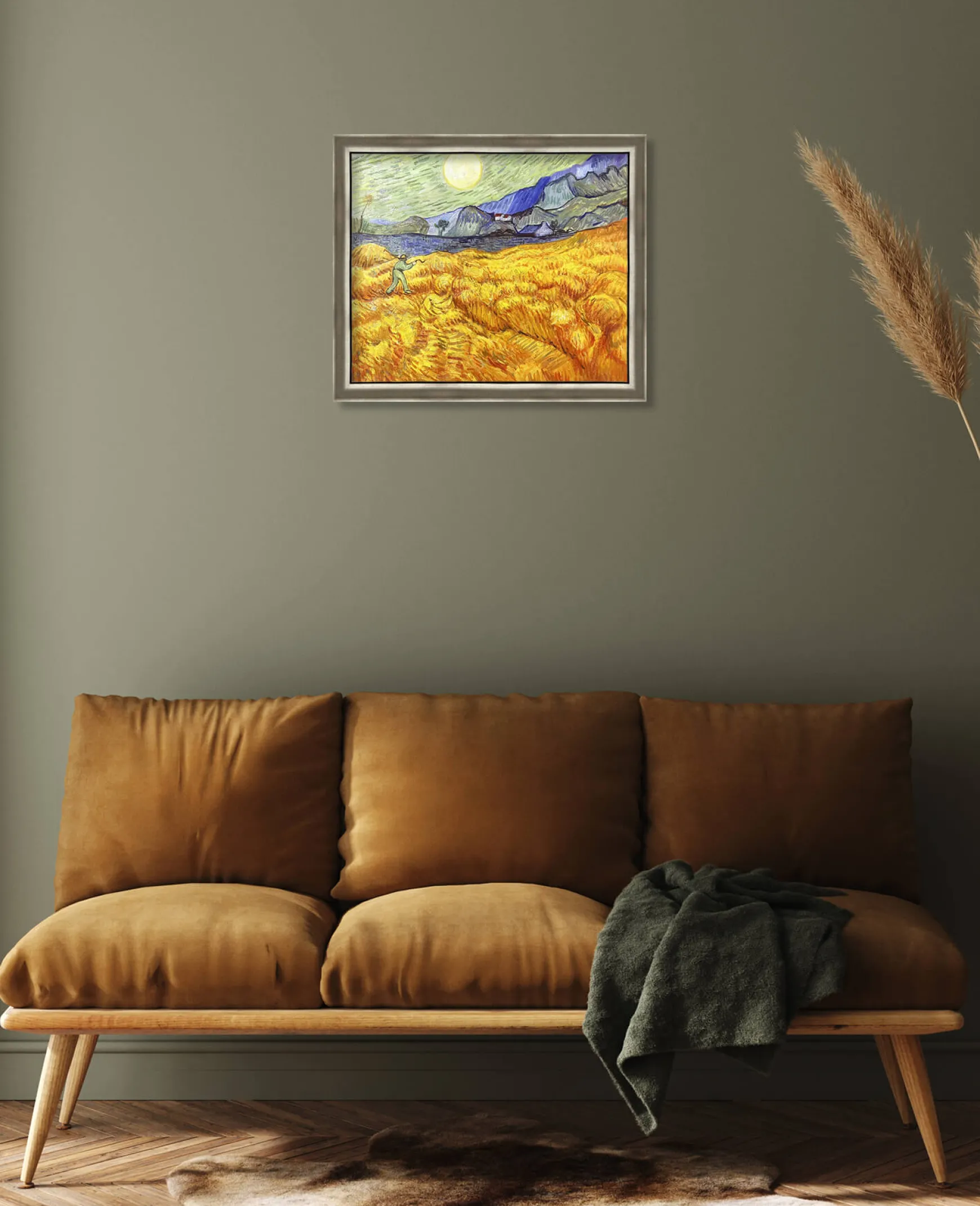 Galerie Mont Van Gogh<Champ de blé derrière l'hospice Saint-Paul avec un faucheur - Vincent Van Gogh