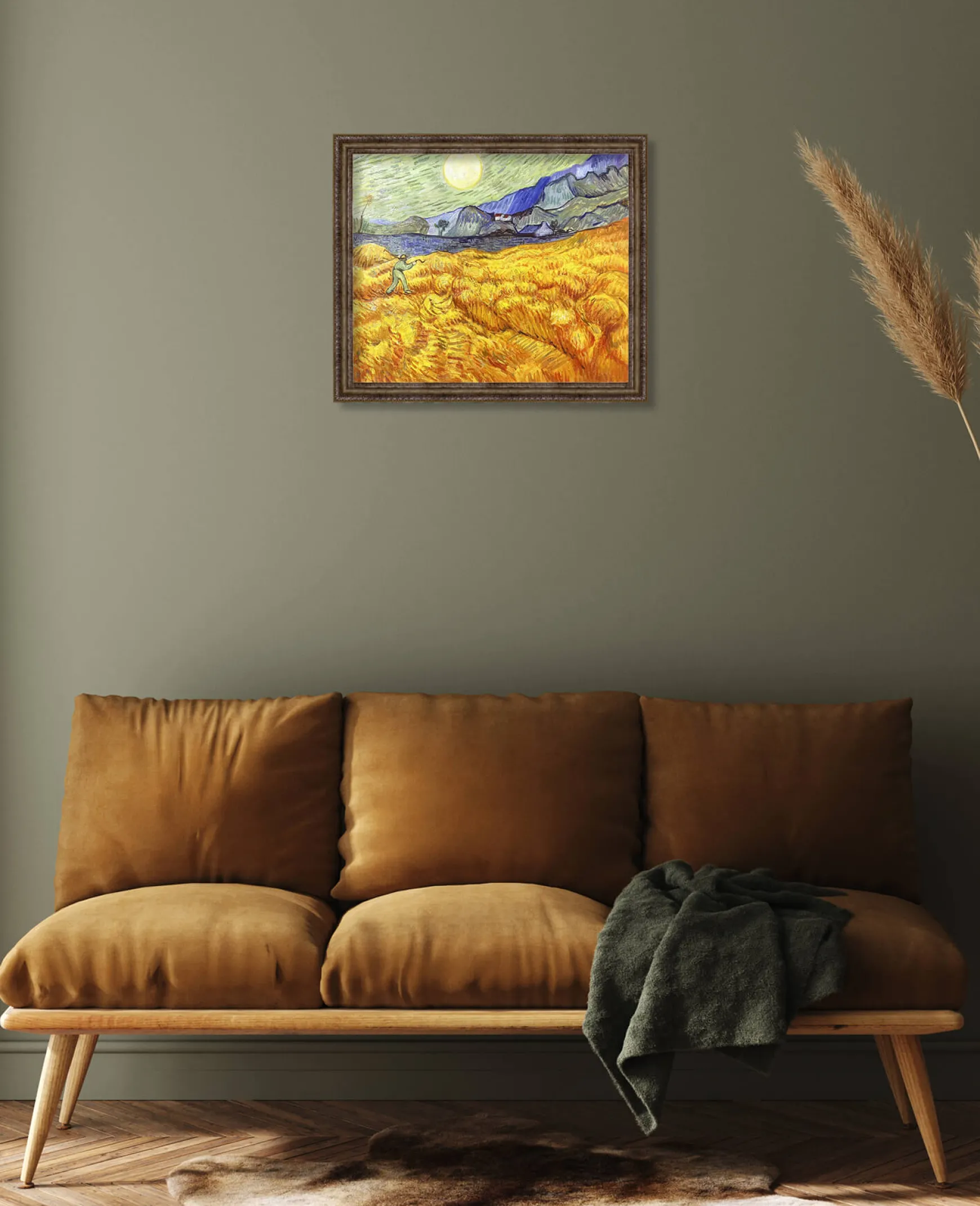 Galerie Mont Van Gogh<Champ de blé derrière l'hospice Saint-Paul avec un faucheur - Vincent Van Gogh