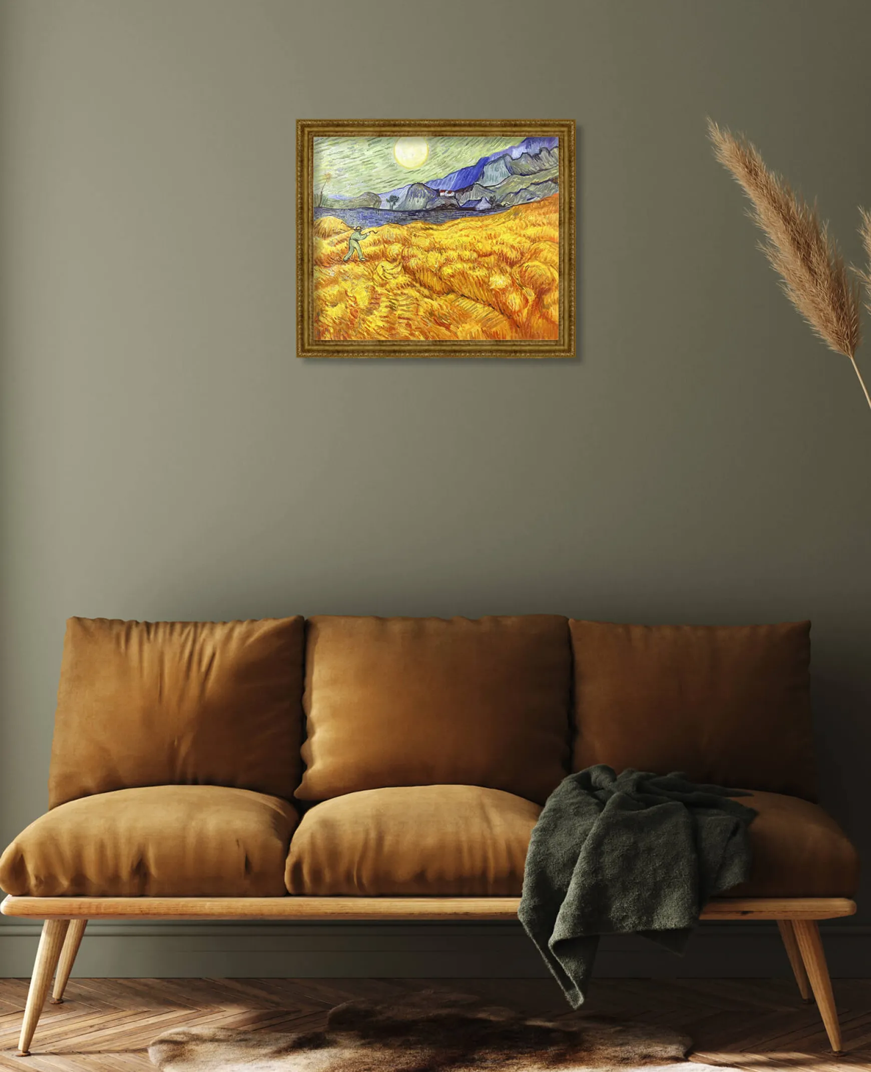 Galerie Mont Van Gogh<Champ de blé derrière l'hospice Saint-Paul avec un faucheur - Vincent Van Gogh