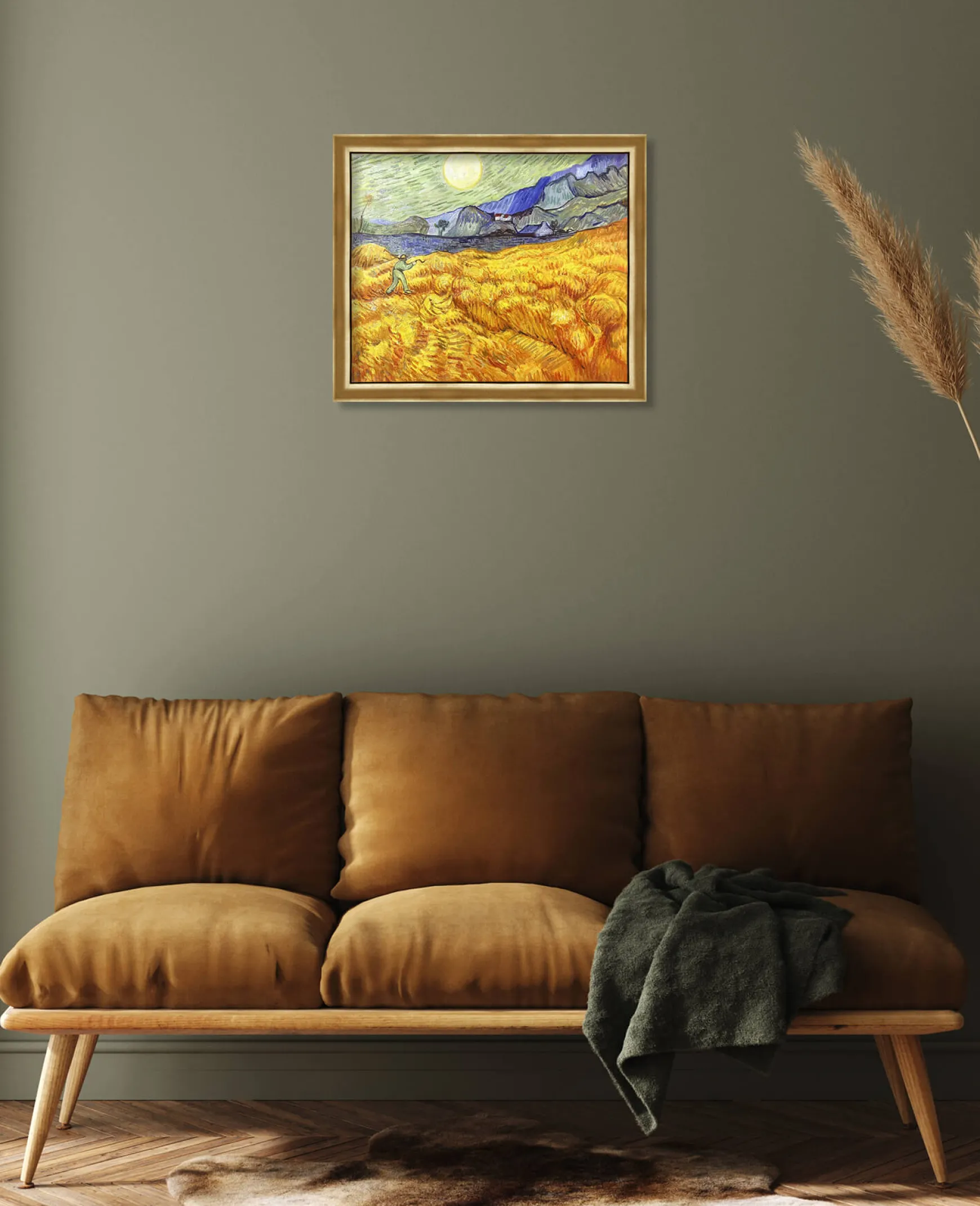 Galerie Mont Van Gogh<Champ de blé derrière l'hospice Saint-Paul avec un faucheur - Vincent Van Gogh