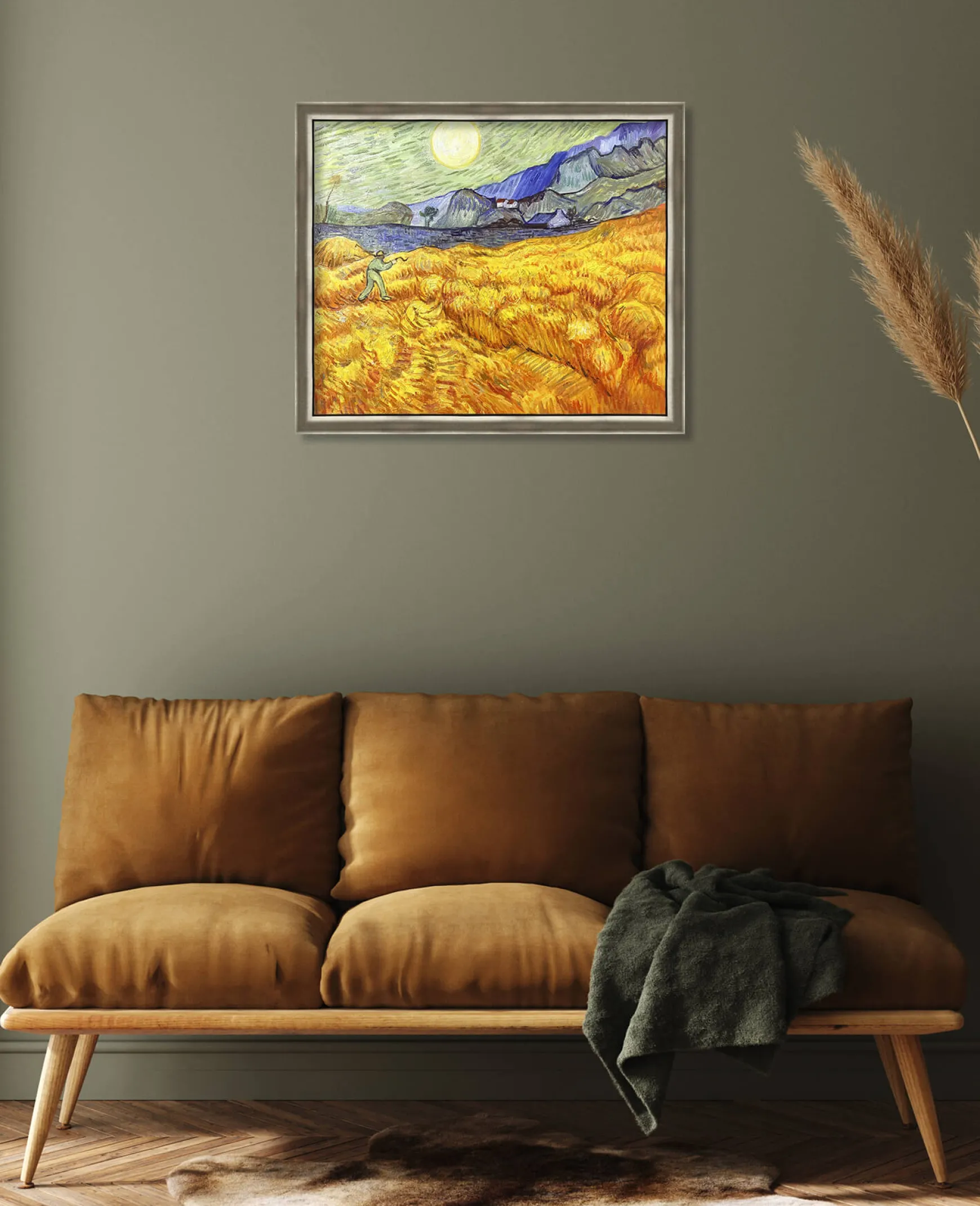 Galerie Mont Van Gogh<Champ de blé derrière l'hospice Saint-Paul avec un faucheur - Vincent Van Gogh