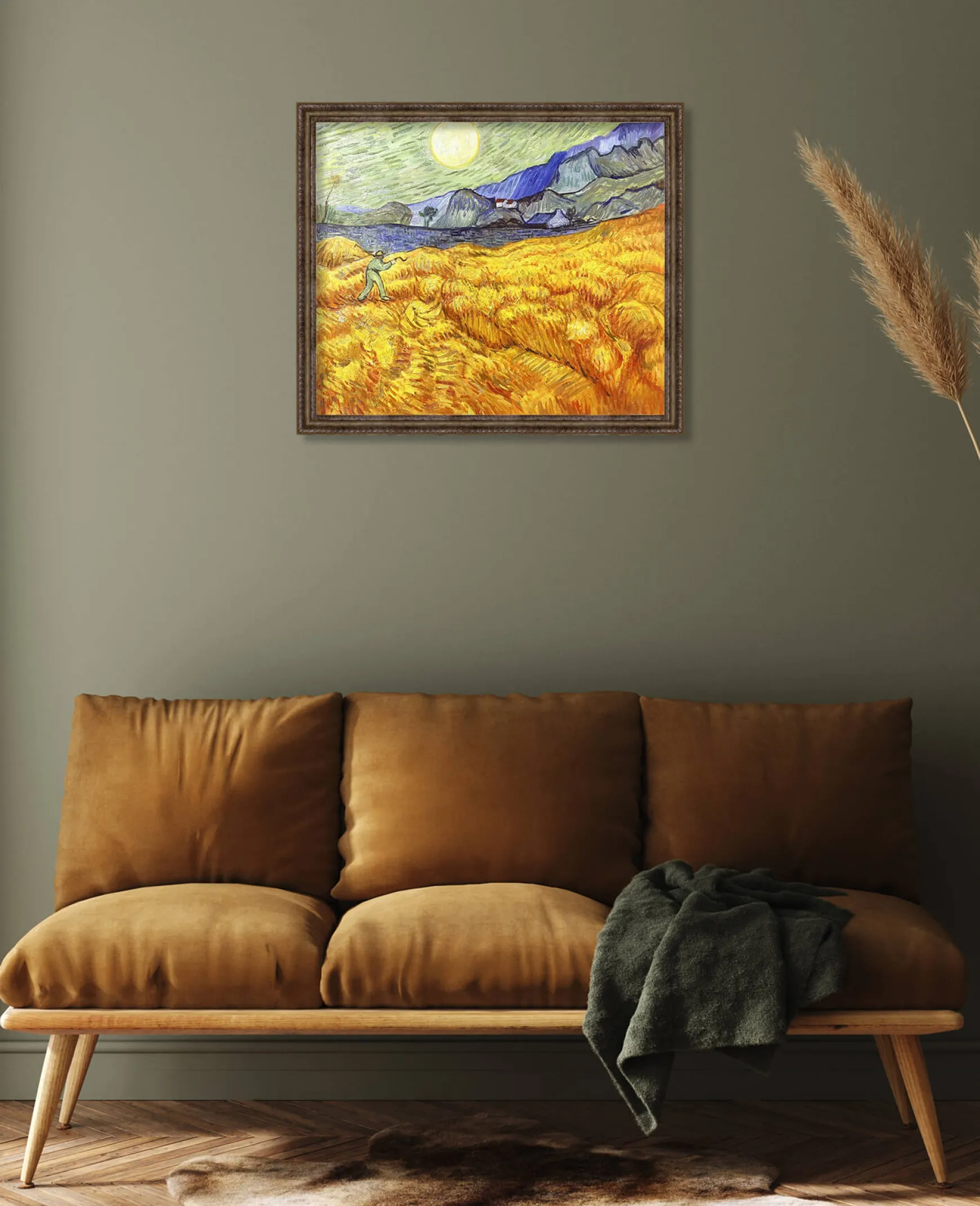 Galerie Mont Van Gogh<Champ de blé derrière l'hospice Saint-Paul avec un faucheur - Vincent Van Gogh
