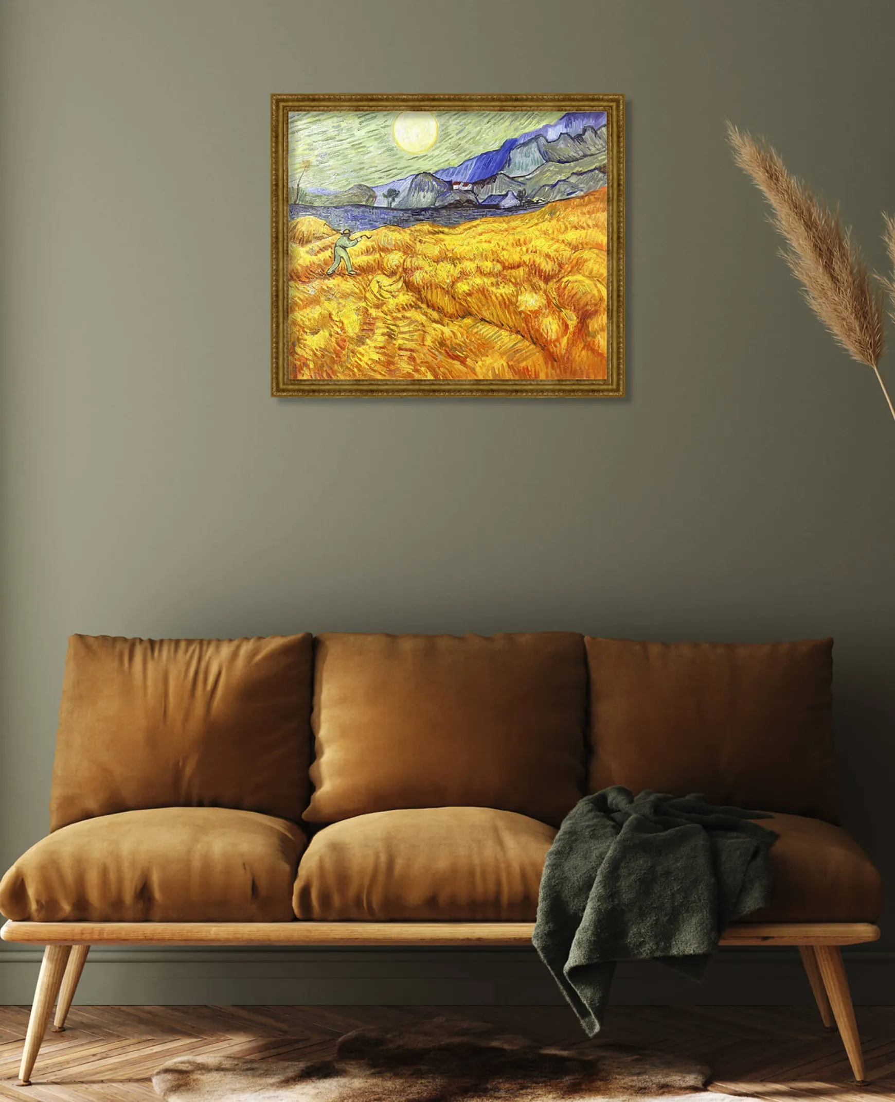 Galerie Mont Van Gogh<Champ de blé derrière l'hospice Saint-Paul avec un faucheur - Vincent Van Gogh