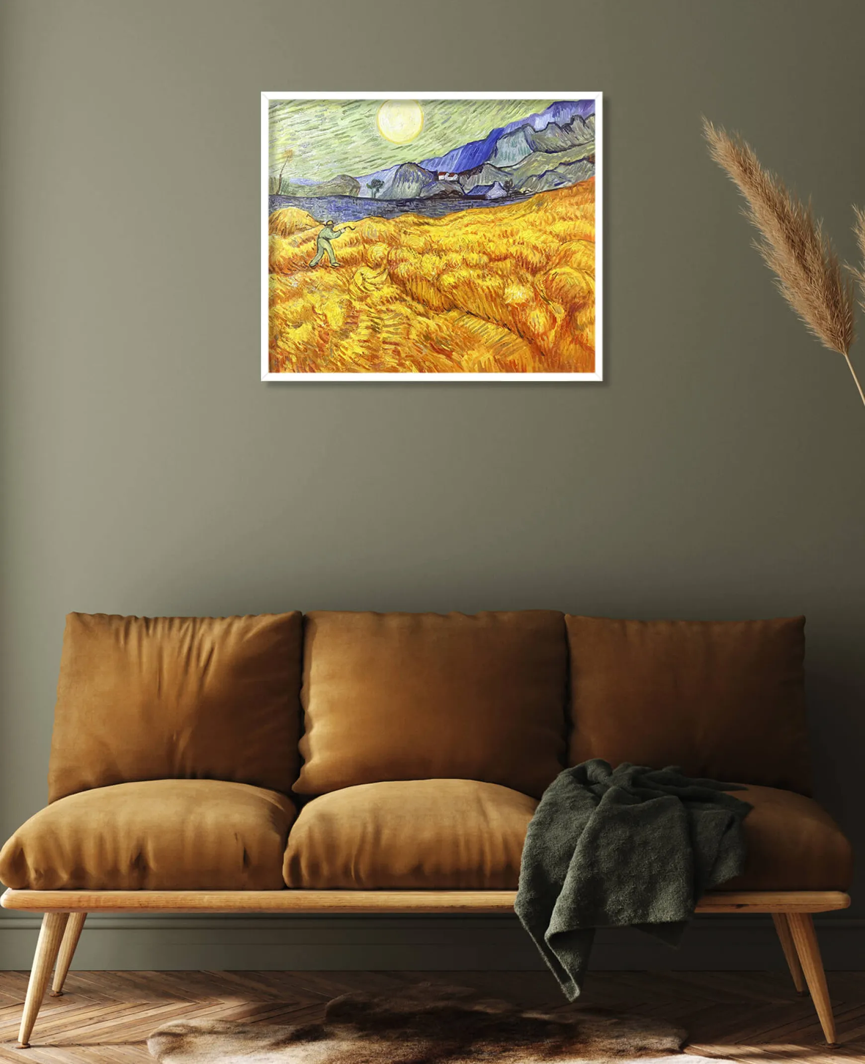 Galerie Mont Van Gogh<Champ de blé derrière l'hospice Saint-Paul avec un faucheur - Vincent Van Gogh