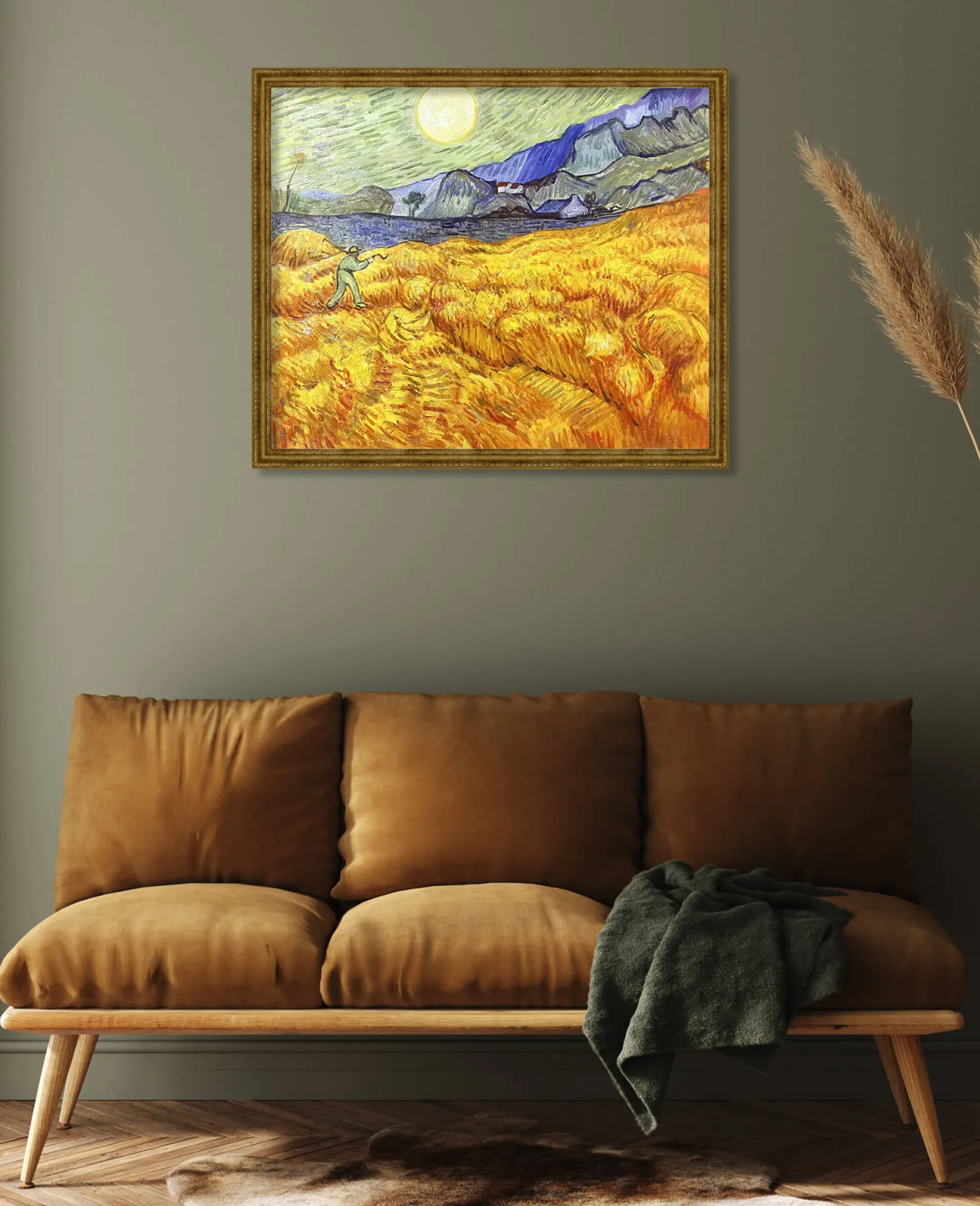 Galerie Mont Van Gogh<Champ de blé derrière l'hospice Saint-Paul avec un faucheur - Vincent Van Gogh