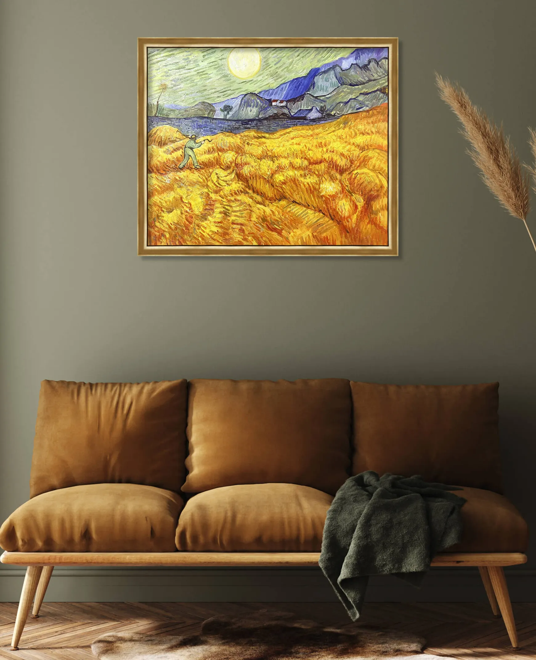Galerie Mont Van Gogh<Champ de blé derrière l'hospice Saint-Paul avec un faucheur - Vincent Van Gogh