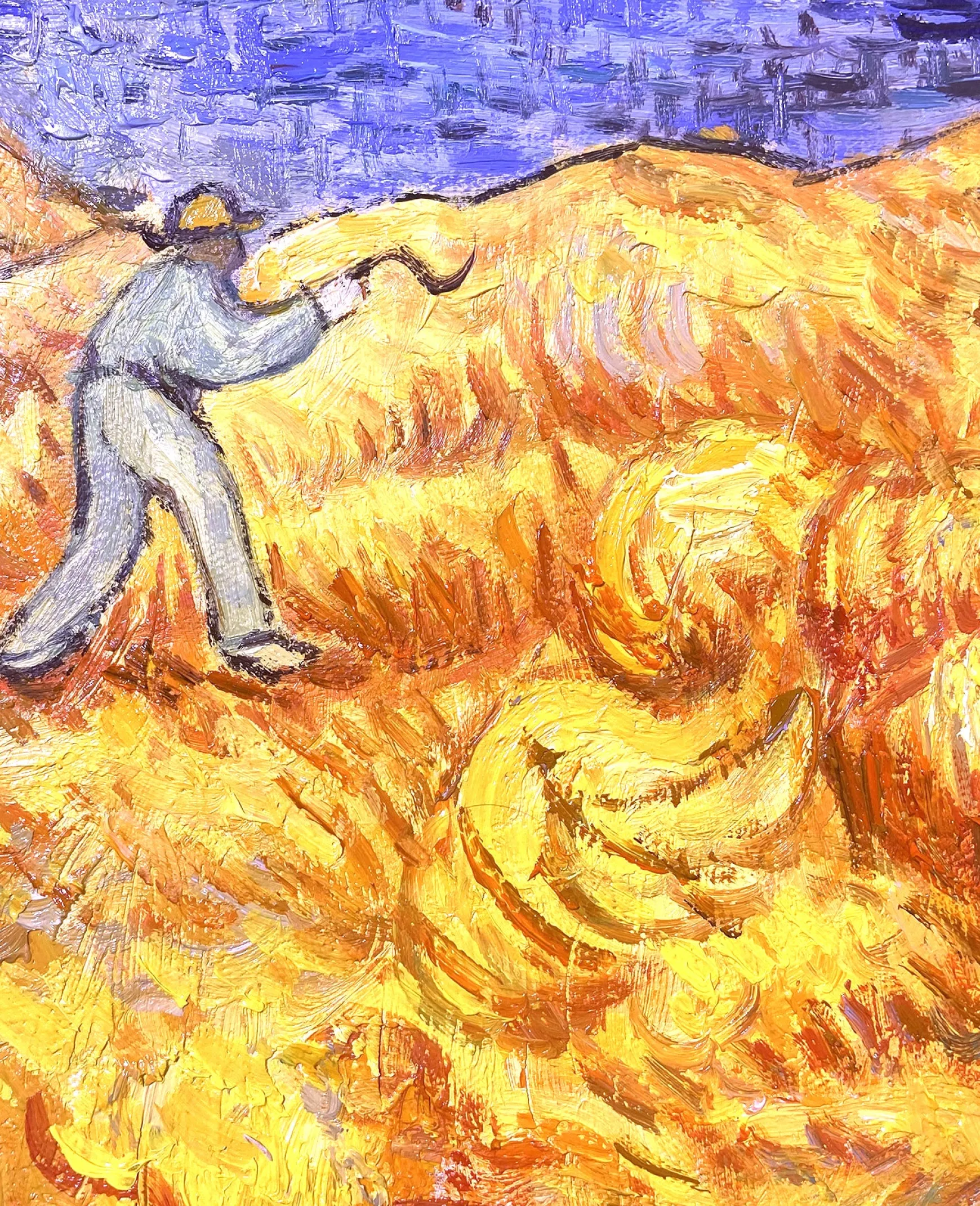 Galerie Mont Van Gogh<Champ de blé derrière l'hospice Saint-Paul avec un faucheur - Vincent Van Gogh