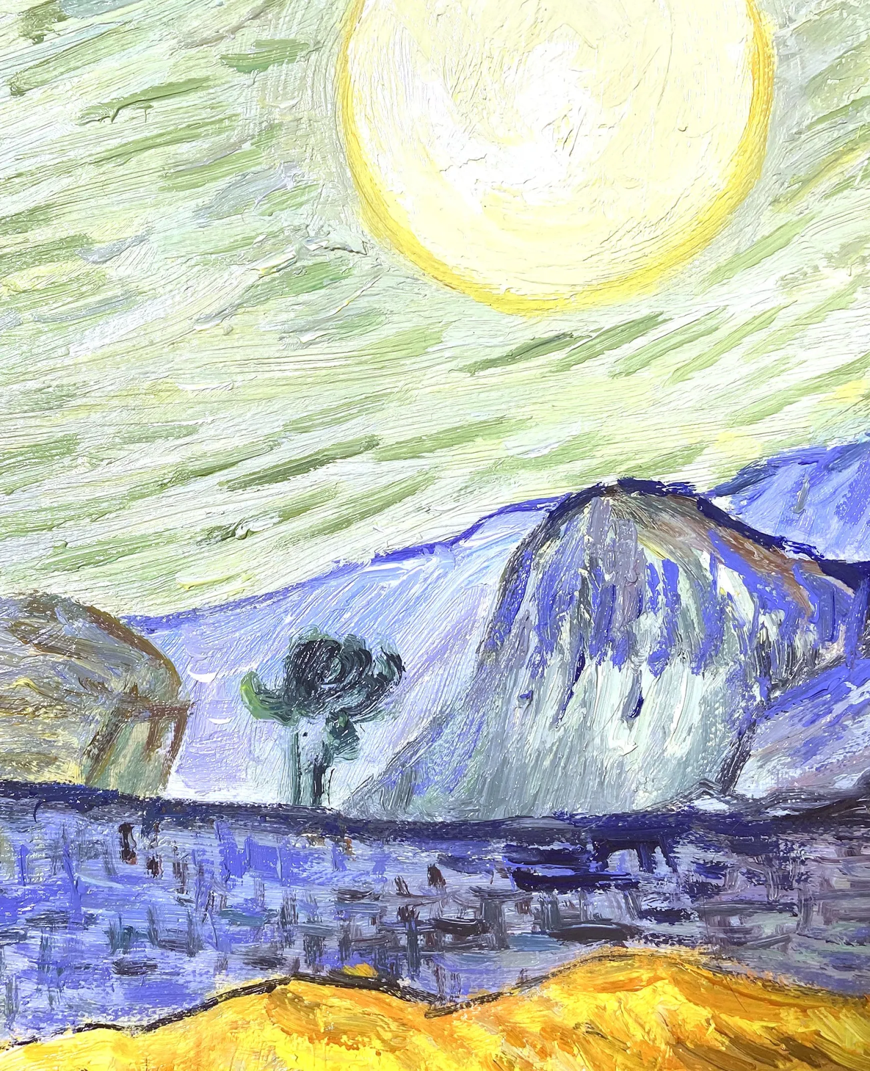 Galerie Mont Van Gogh<Champ de blé derrière l'hospice Saint-Paul avec un faucheur - Vincent Van Gogh