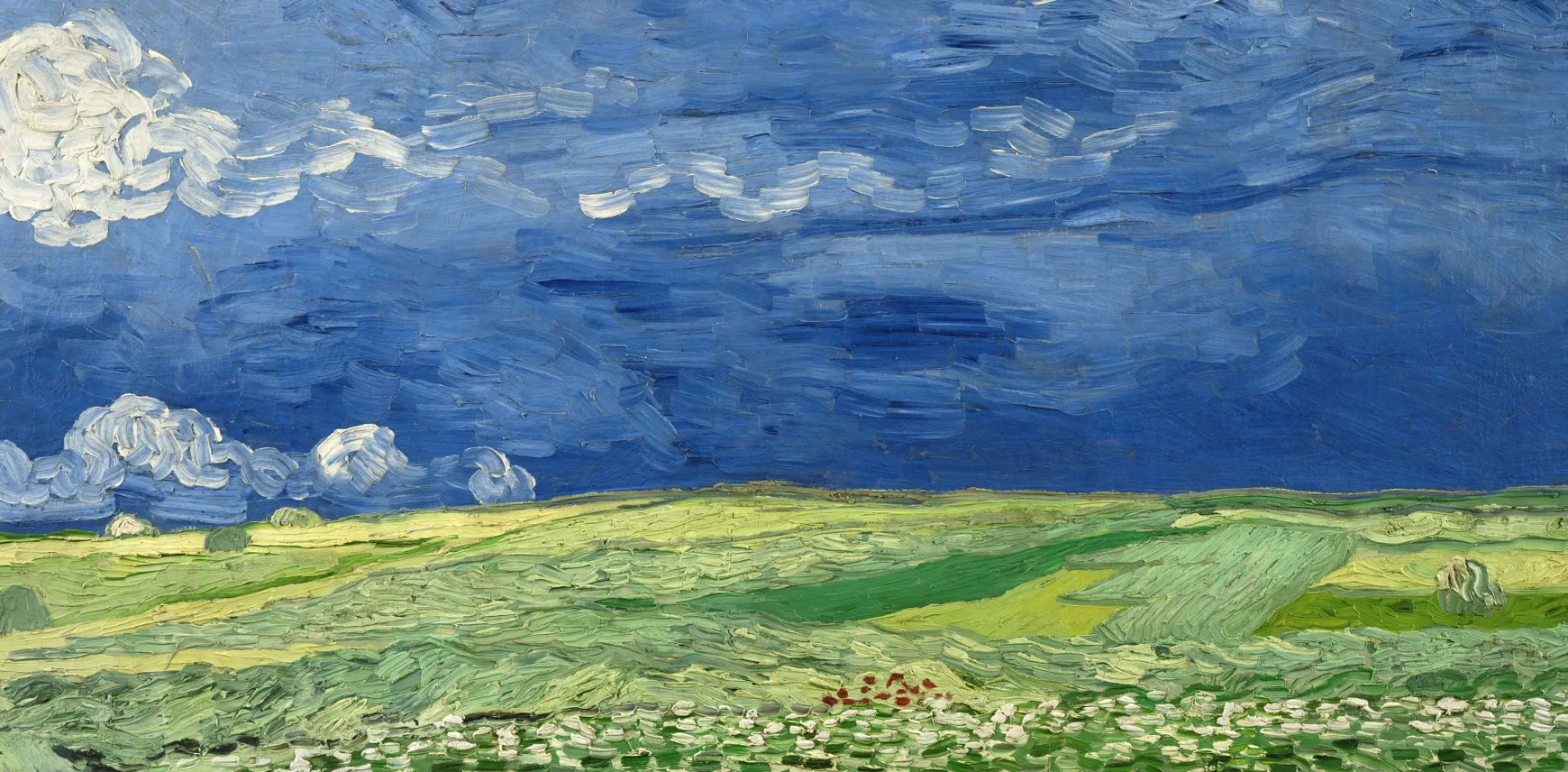 Galerie Mont Van Gogh<Champ de blé sous des nuages d'orage - Vincent Van Gogh