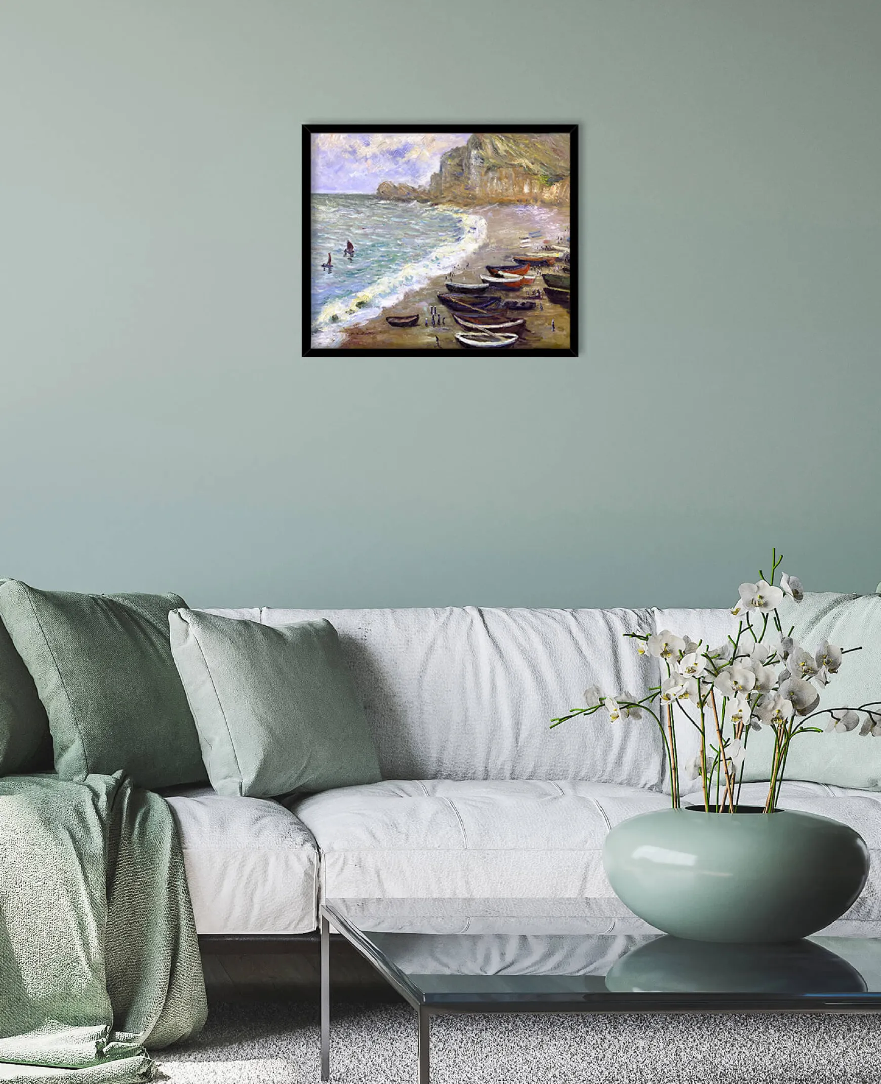 Galerie Mont Monet<Etretat : la plage et la porte d'Amont - Claude Monet