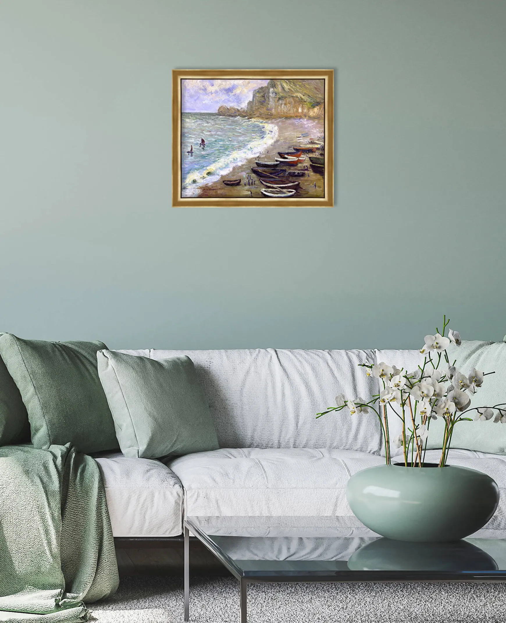 Galerie Mont Monet<Etretat : la plage et la porte d'Amont - Claude Monet