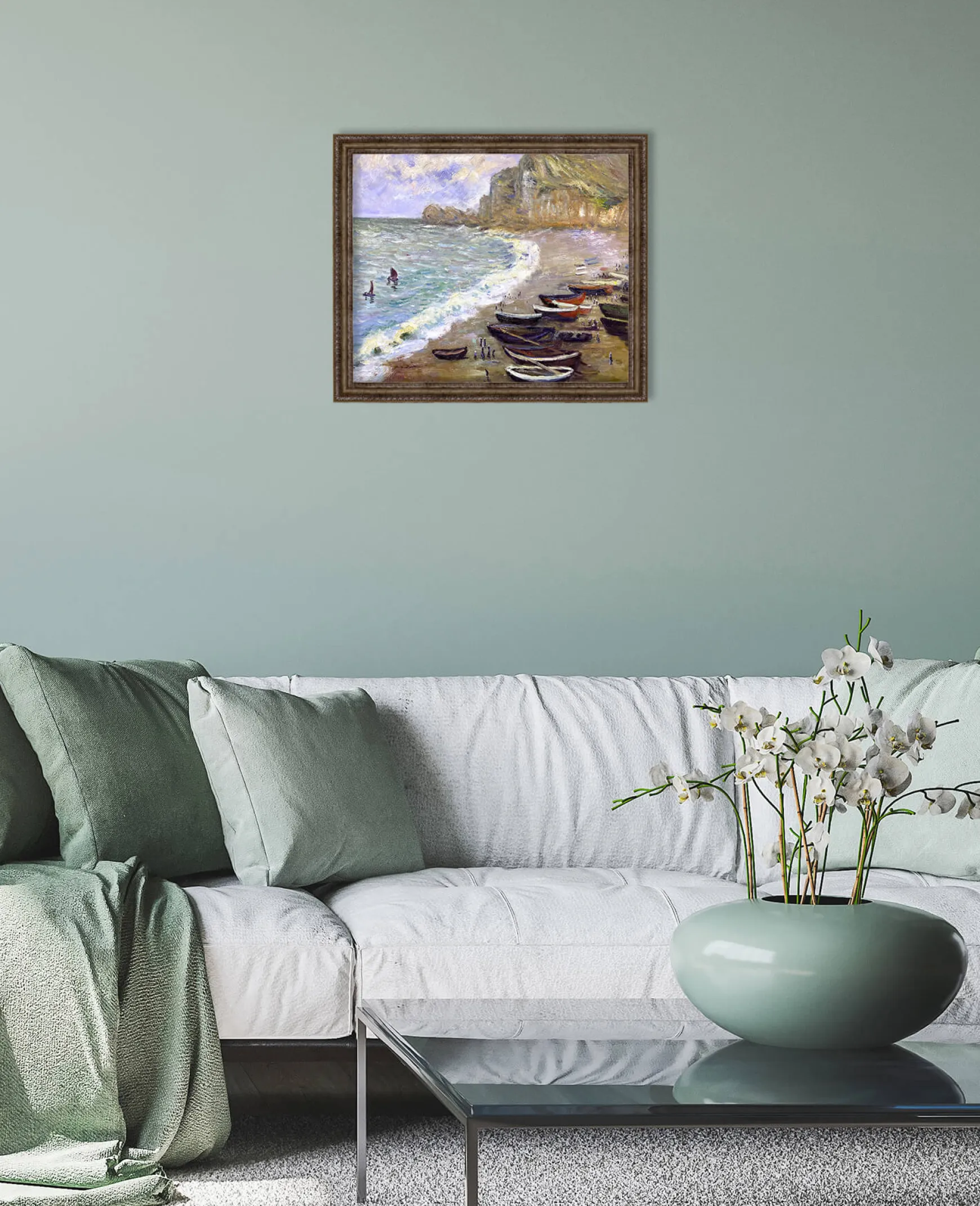 Galerie Mont Monet<Etretat : la plage et la porte d'Amont - Claude Monet