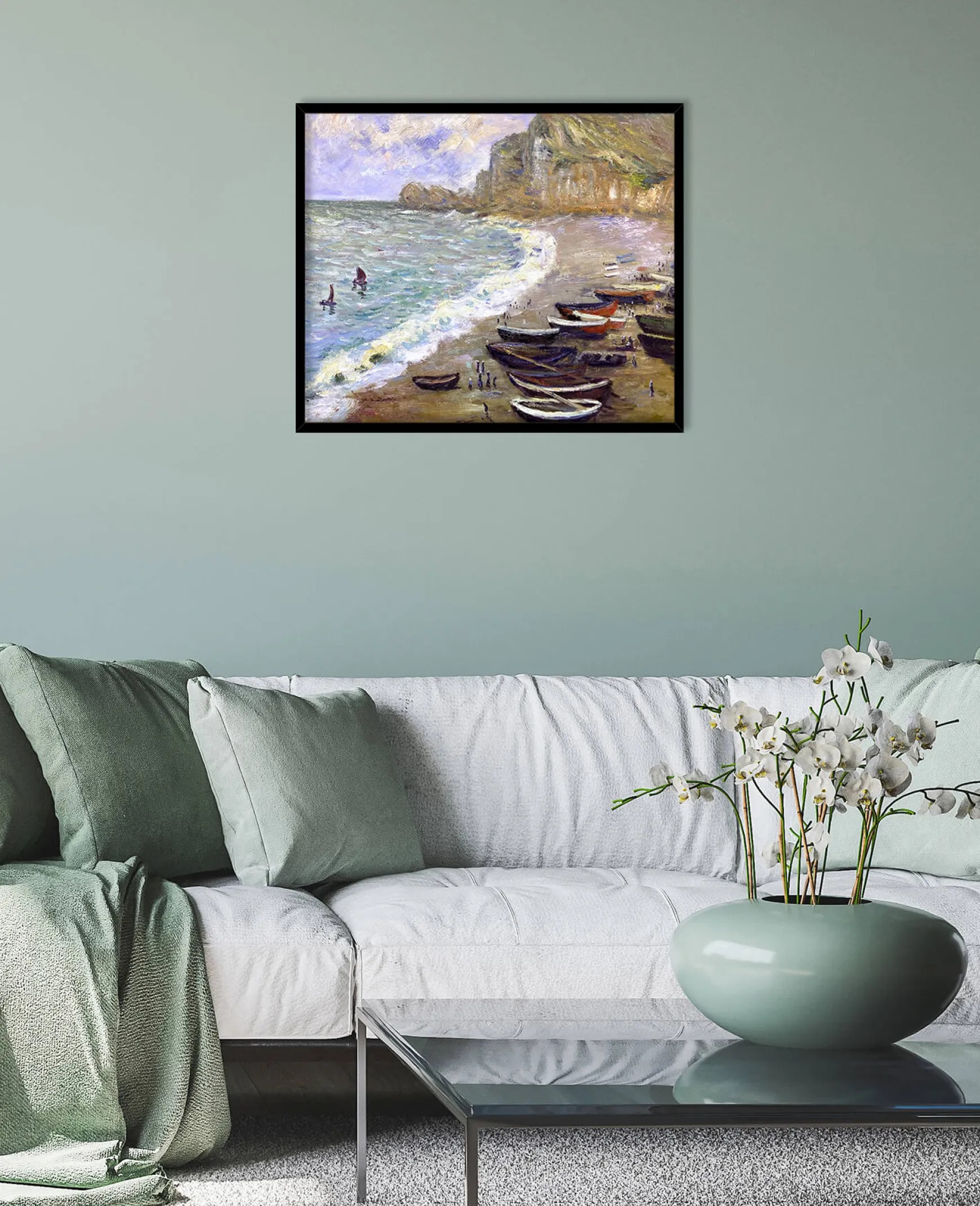 Galerie Mont Monet<Etretat : la plage et la porte d'Amont - Claude Monet