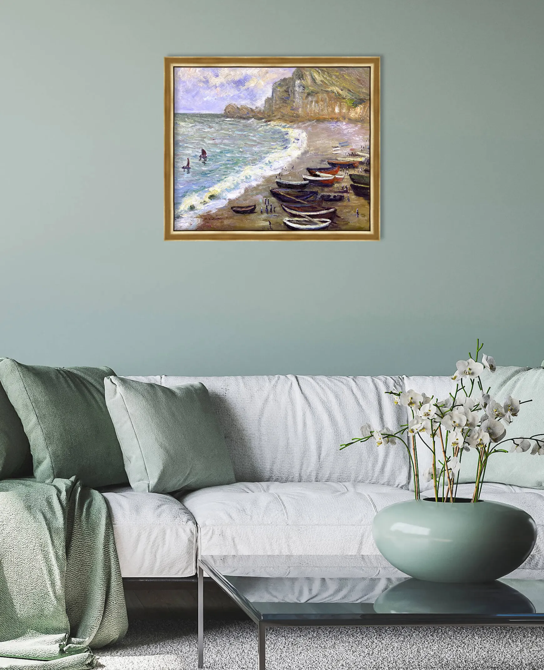 Galerie Mont Monet<Etretat : la plage et la porte d'Amont - Claude Monet
