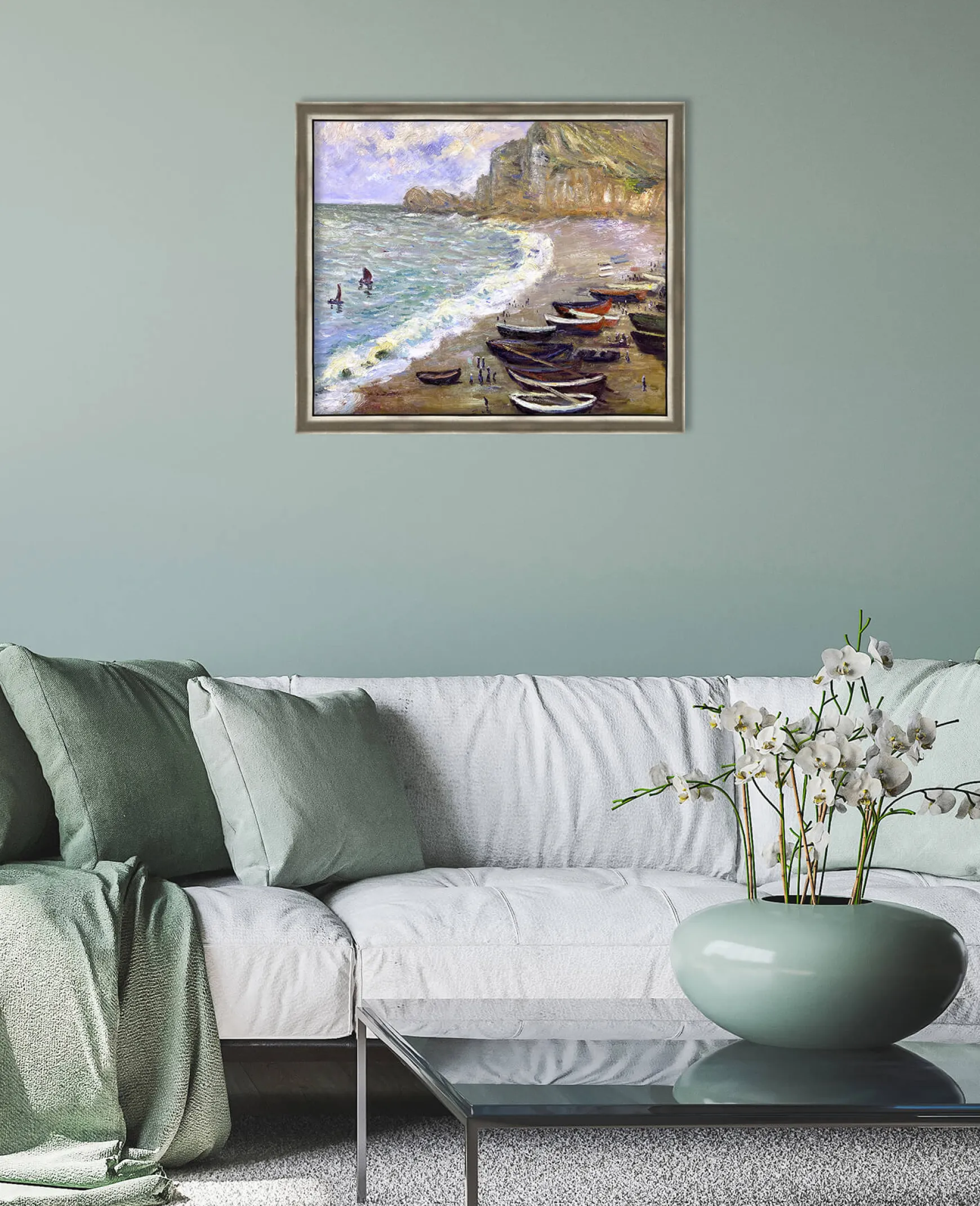 Galerie Mont Monet<Etretat : la plage et la porte d'Amont - Claude Monet