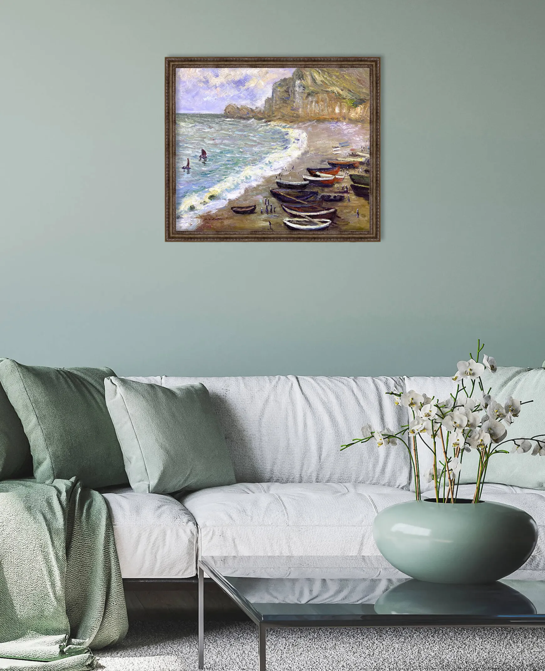 Galerie Mont Monet<Etretat : la plage et la porte d'Amont - Claude Monet