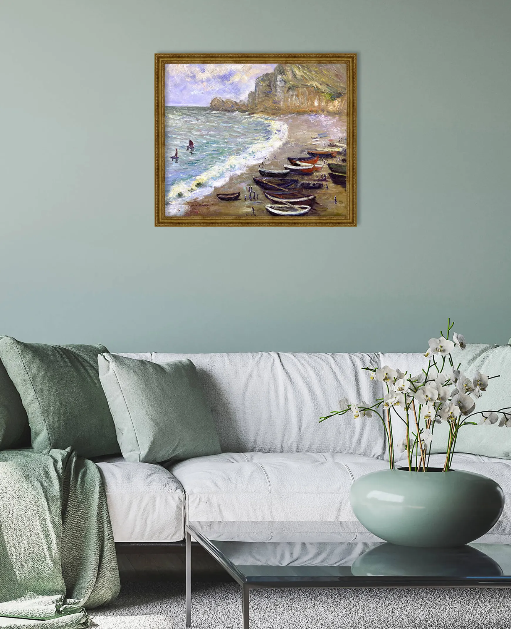 Galerie Mont Monet<Etretat : la plage et la porte d'Amont - Claude Monet