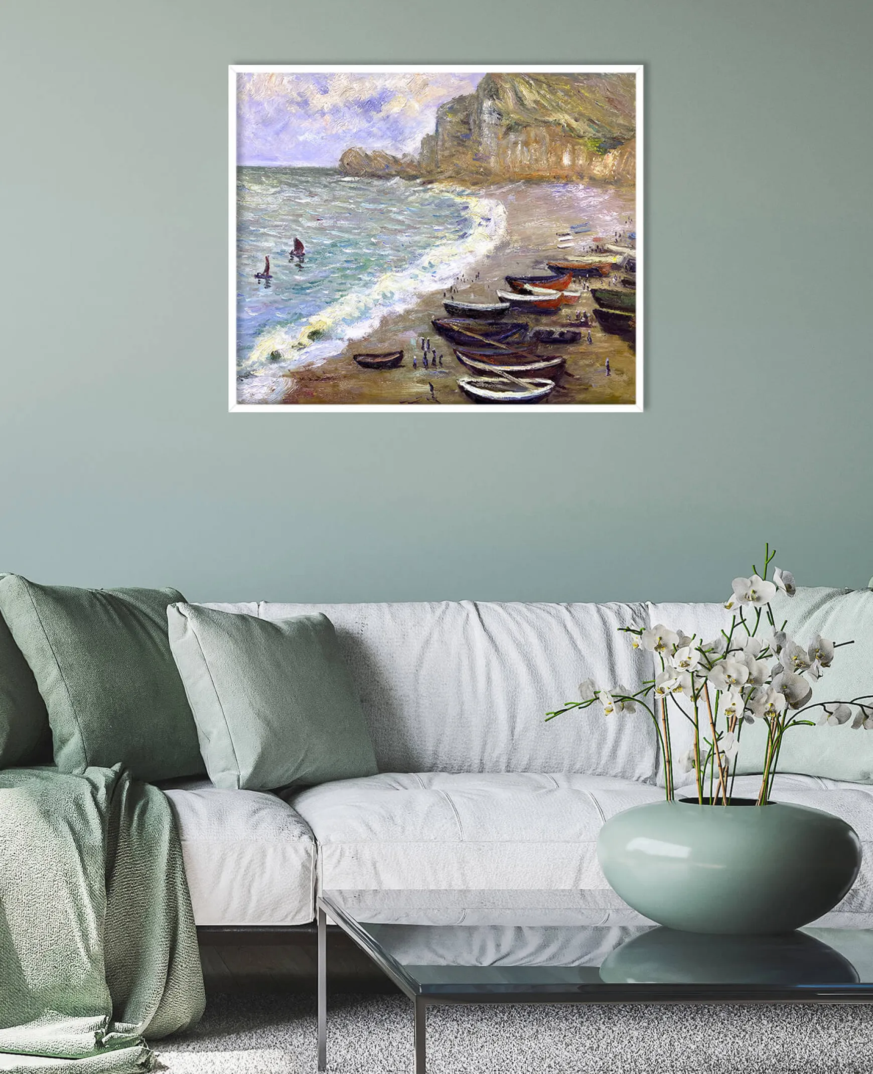 Galerie Mont Monet<Etretat : la plage et la porte d'Amont - Claude Monet