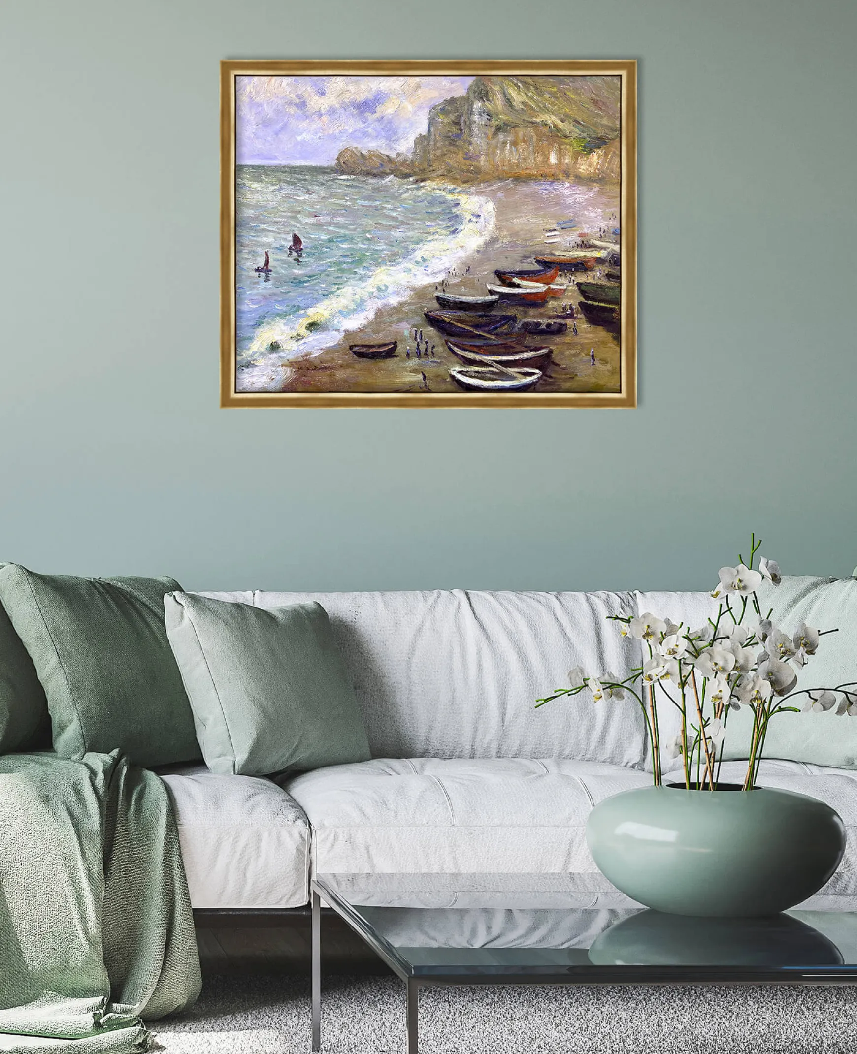 Galerie Mont Monet<Etretat : la plage et la porte d'Amont - Claude Monet
