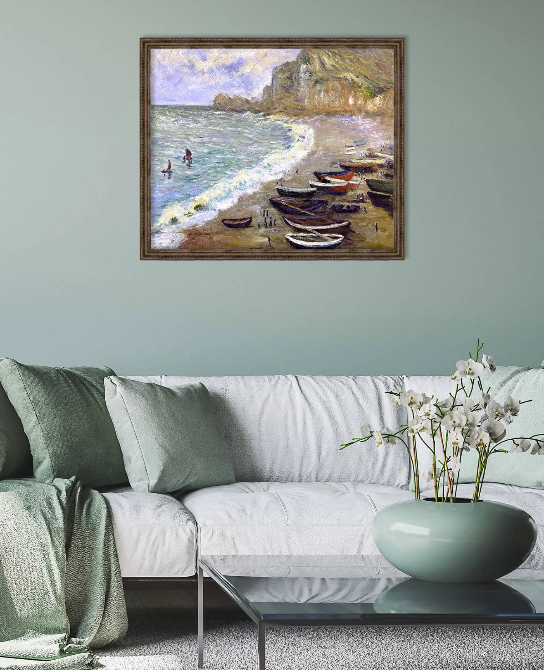 Galerie Mont Monet<Etretat : la plage et la porte d'Amont - Claude Monet