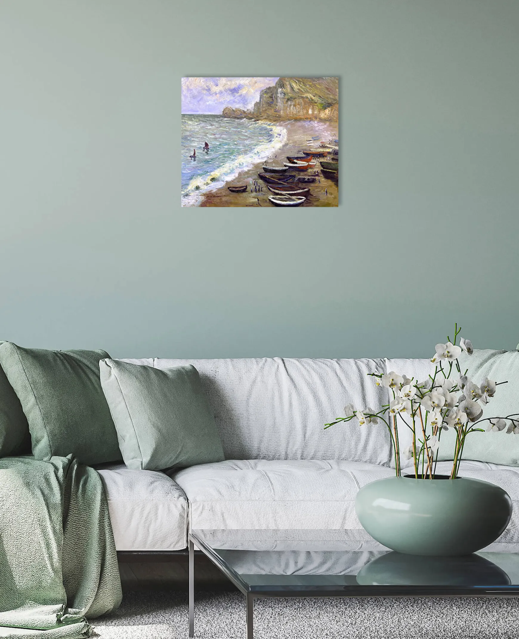 Galerie Mont Monet<Etretat : la plage et la porte d'Amont - Claude Monet