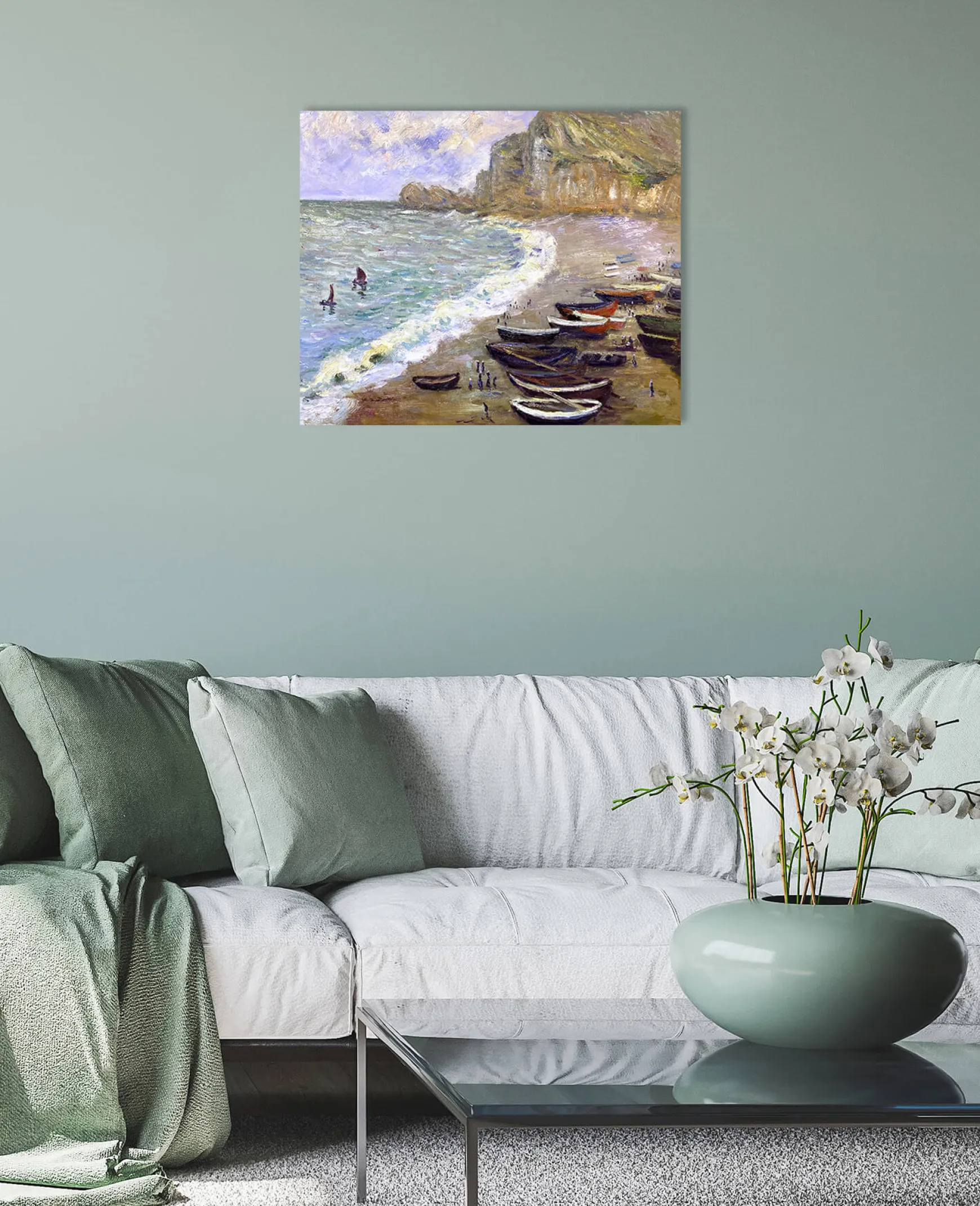 Galerie Mont Monet<Etretat : la plage et la porte d'Amont - Claude Monet
