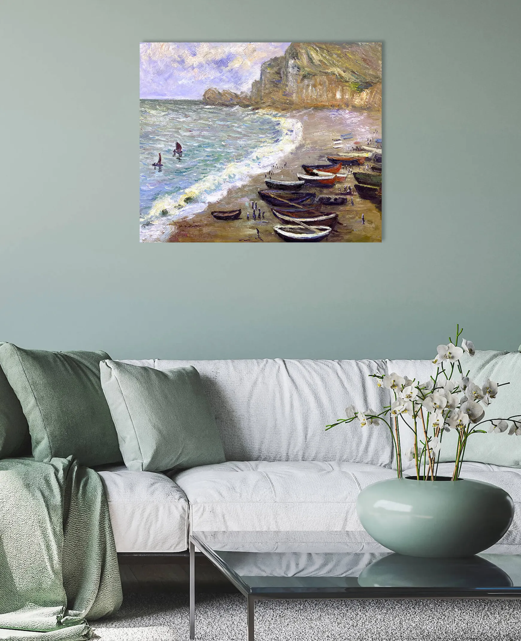 Galerie Mont Monet<Etretat : la plage et la porte d'Amont - Claude Monet