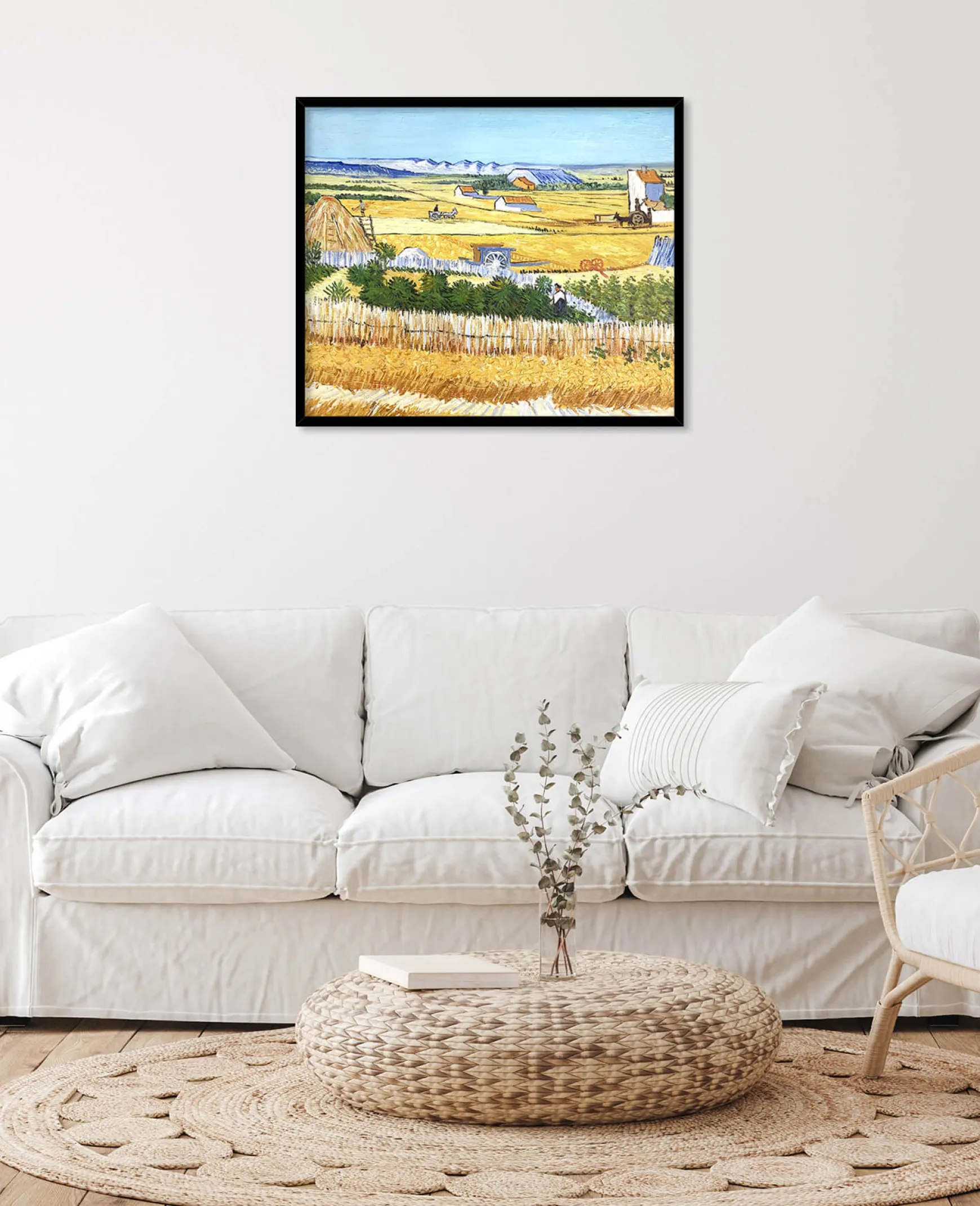 Galerie Mont Van Gogh<La Moisson à La Crau, avec Montmajour dans le Fond - Vincent Van Gogh