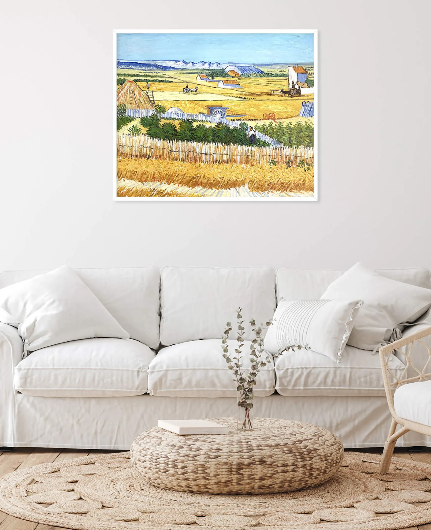 Galerie Mont Van Gogh<La Moisson à La Crau, avec Montmajour dans le Fond - Vincent Van Gogh
