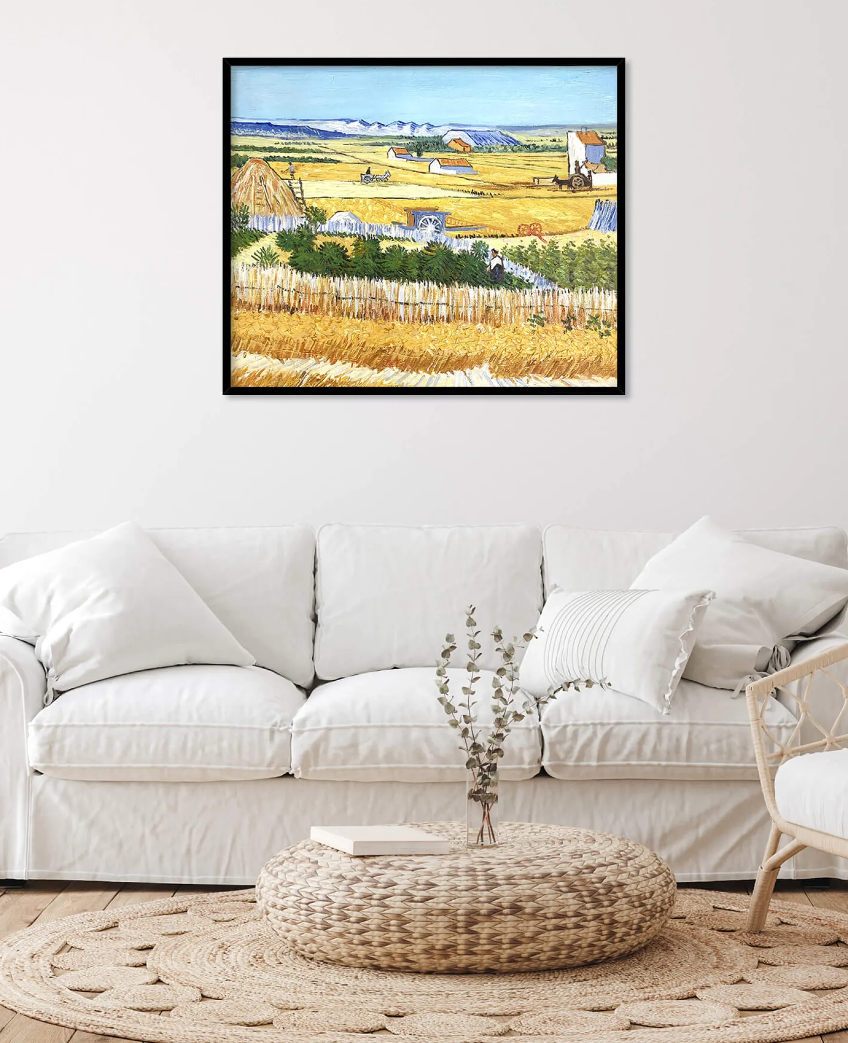 Galerie Mont Van Gogh<La Moisson à La Crau, avec Montmajour dans le Fond - Vincent Van Gogh