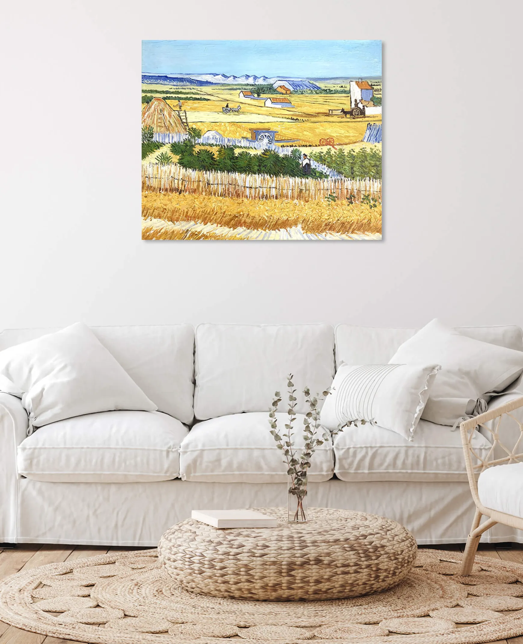 Galerie Mont Van Gogh<La Moisson à La Crau, avec Montmajour dans le Fond - Vincent Van Gogh