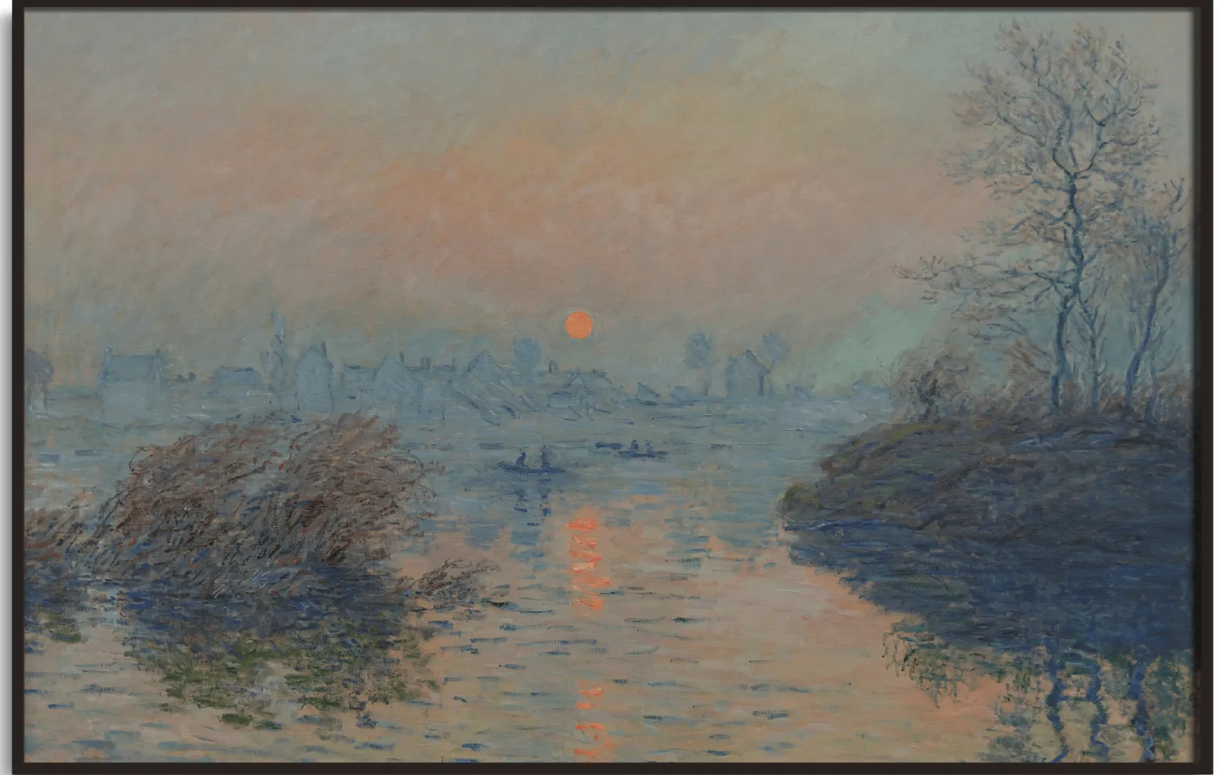 Galerie Mont Monet<Soleil couchant sur la seine à Lavacourt, effet d'hiver - Claude Monet