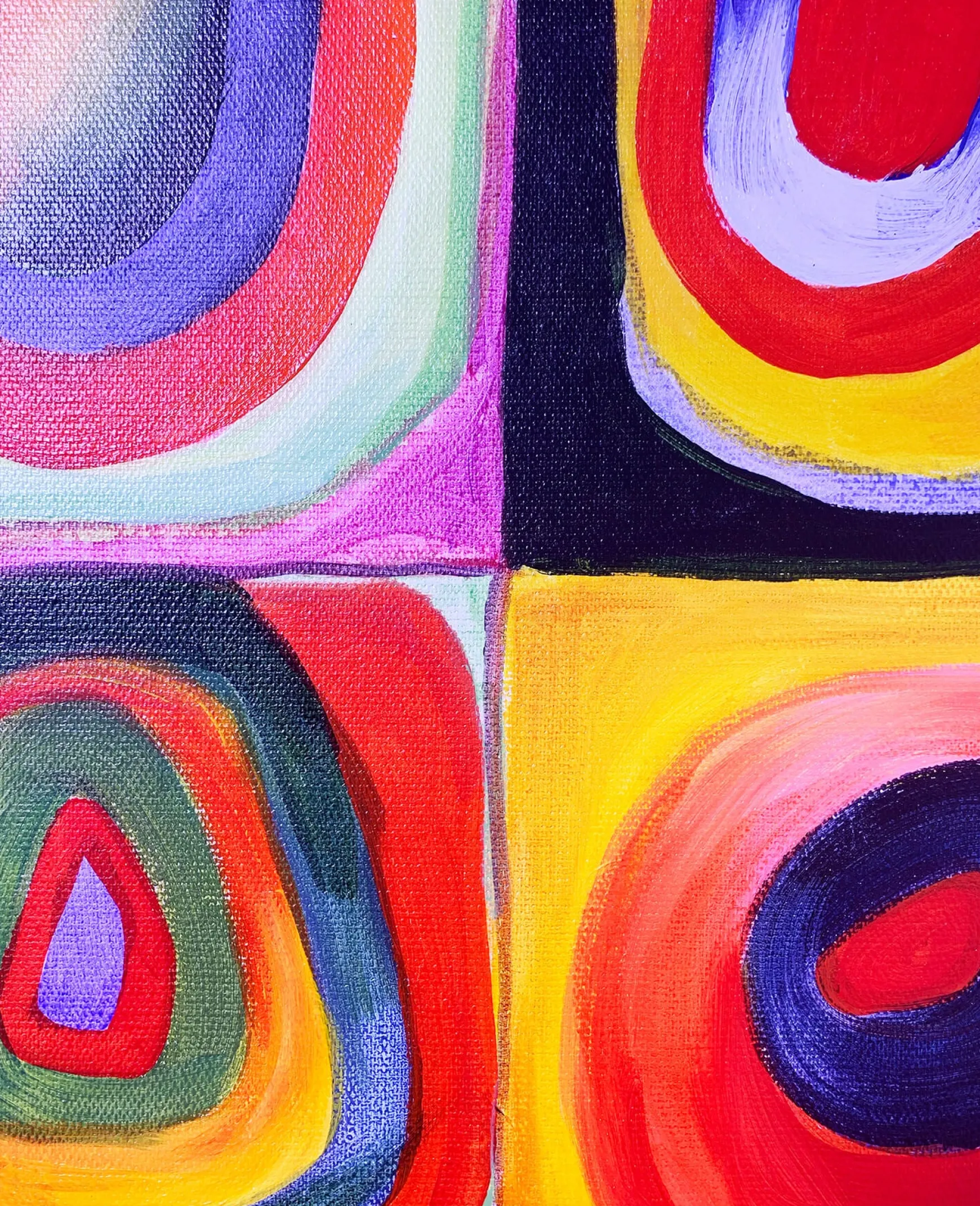 Galerie Mont Kandinsky<Étude de couleurs, carrés avec cercles concentriques - Vassily Kandinsky