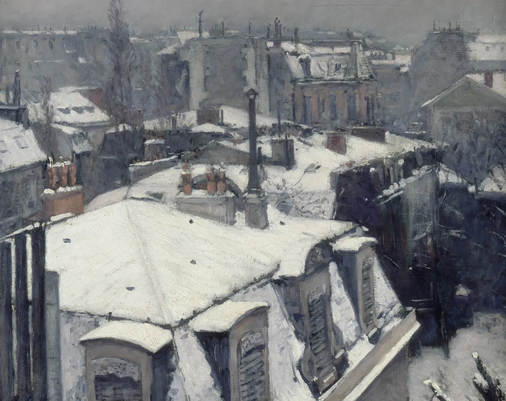 Galerie Mont Caillebotte<Vue de toits (Effet de neige) - Gustave Caillebotte